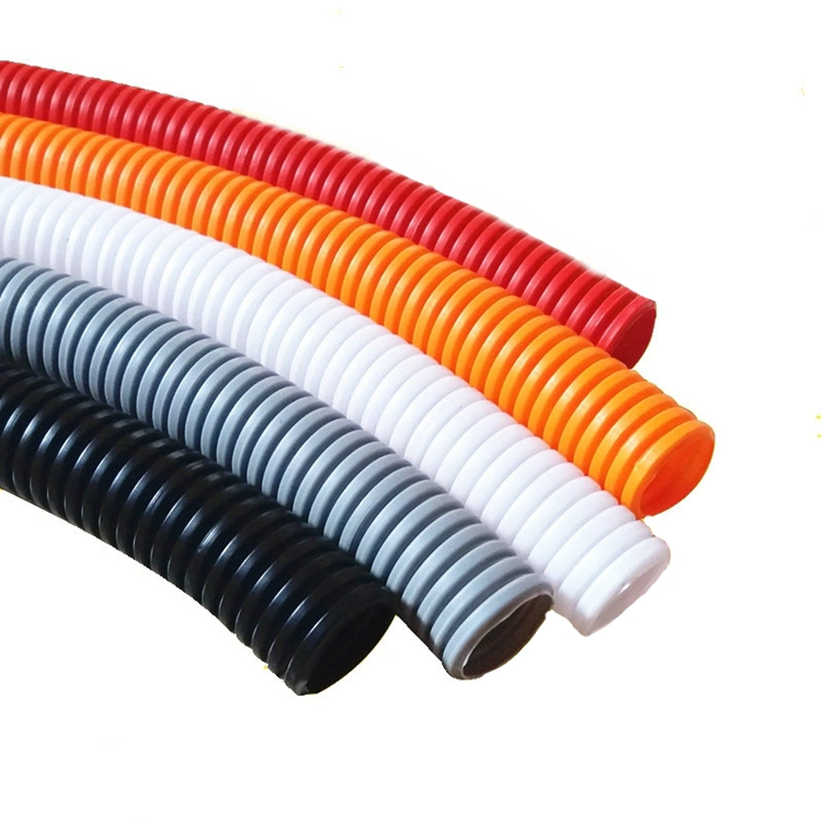 RoHS Plastic Split Flexible Corrugated Electrical Conduit Pipes